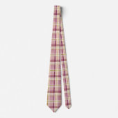 Elegant and classic Pink Plaid Gingham Pattern ネクタイ (正面)