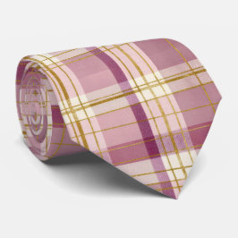 Elegant and classic Pink Plaid Gingham Pattern ネクタイ