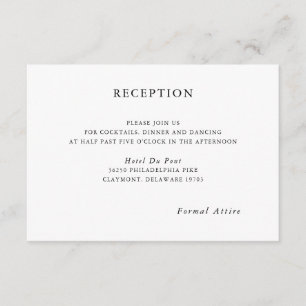 Elegant and Contemporary Wedding Reception Card エンクロージャーカード