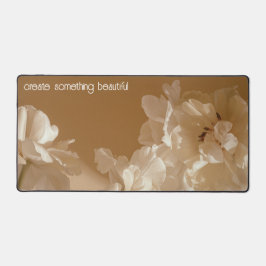 Elegant and dreamy Floral aesthetic (custom text) デスクマット