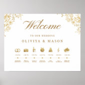 Elegant and Minimal Wedding Order of Events Sign  ポスター (正面)