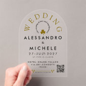 Elegant And Minimalist  Simple Wedding With QR アクリル招待状 (インサイチュ (ポータブル))