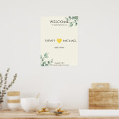 Elegant and minimalist Wedding Welcome Sign ポスター (キッチン)