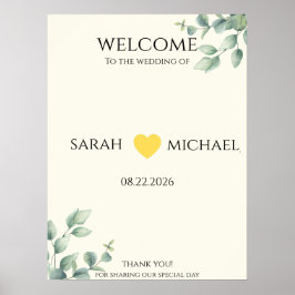 Elegant and minimalist Wedding Welcome Sign ポスター
