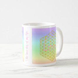 elegant and modern flower of life love コーヒーマグカップ