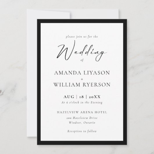 Elegant and Modern Formal Wedding Invitation 招待状 (正面)