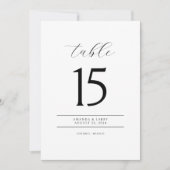 Elegant and Modern Minimalist Table Number Cards 招待状 (正面)
