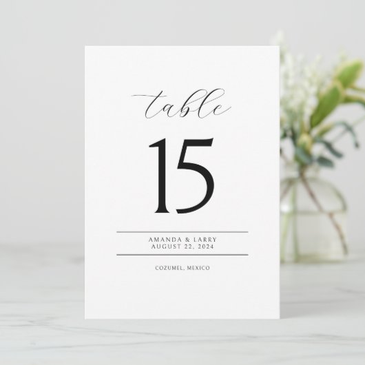Elegant and Modern Minimalist Table Number Cards 招待状 (スタンド正面)