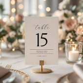 Elegant and Modern Minimalist Table Number Cards 招待状
