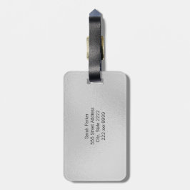Elegant and modern silver Acrylic Luggage Tag ラゲッジタグ