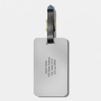 Elegant and modern silver Acrylic Luggage Tag ラゲッジタグ