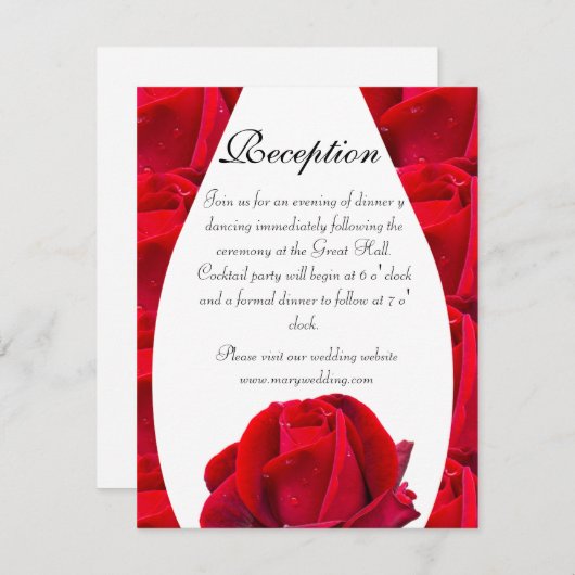 elegant and romantic red roses 招待状 (正面/裏面)