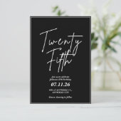 Elegant and Simple 25th Birthday Invitation 招待状 (スタンド正面)