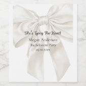 Elegant and Simple Bow Theme Bridal Shower  ワインラベル (シングルラベル)