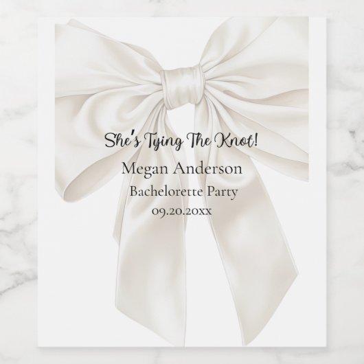 Elegant and Simple Bow Theme Bridal Shower  ワインラベル (シングルラベル)