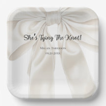 Elegant and Simple Bow Theme Paper Plates