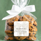 Elegant and Simple Bow Theme Wedding Shower スクエアシール