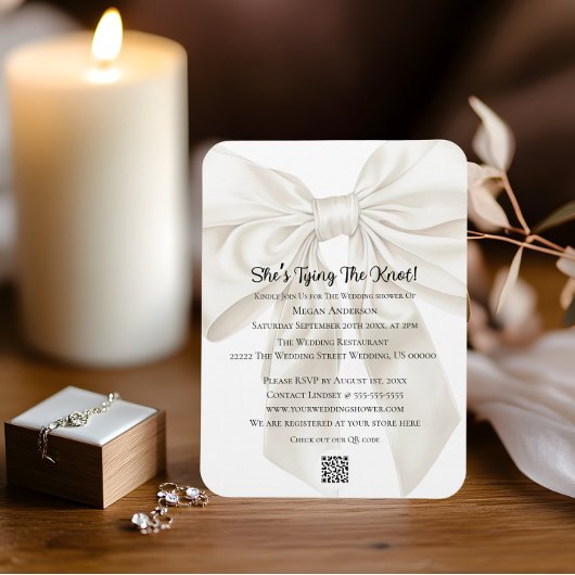 Elegant and Simple Bow Theme Wedding Shower マグネット