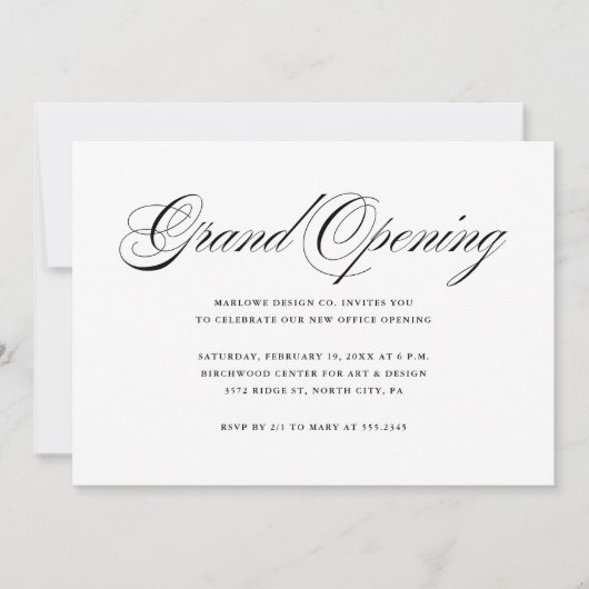 Elegant and Simple Company Grand Opening 招待状 (正面)