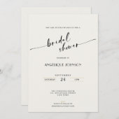 Elegant and Simple - Minimalist Bridal Shower 招待状 (正面/裏面)