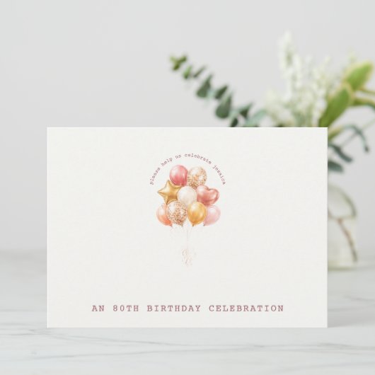 Elegant and Soft 80th Birthday 招待状 (スタンド正面)