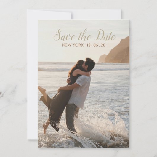 Elegant and Sweet Save the Date  招待状 (正面)