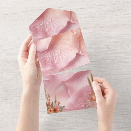 Elegant and Unique Wedding Invitation オールインワン招待状 (貼ってはがせる)