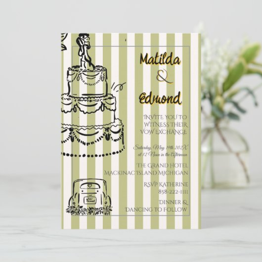 Elegant and Whimsical Pastel Stripes  招待状 (スタンド正面)