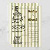 Elegant and Whimsical Pastel Stripes  招待状 (正面/裏面)