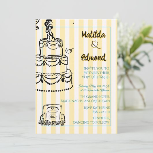 Elegant and Whimsical Pastel Stripes  招待状 (スタンド正面)