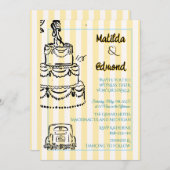 Elegant and Whimsical Pastel Stripes  招待状 (正面/裏面)