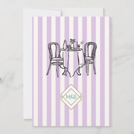 Elegant and Whimsical Pastel Stripes  招待状 (裏面)