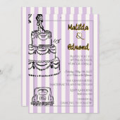 Elegant and Whimsical Pastel Stripes  招待状 (正面/裏面)