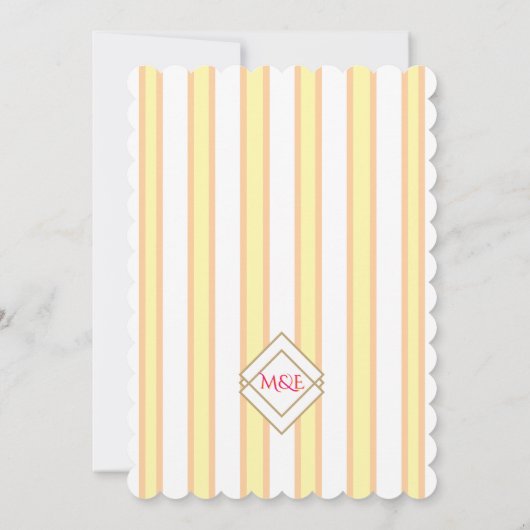Elegant and Whimsical Pastel Stripes  招待状 (裏面)
