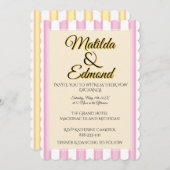 Elegant and Whimsical Pastel Stripes  招待状 (正面/裏面)