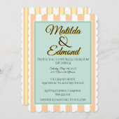 Elegant and Whimsical Pastel Stripes  招待状 (正面/裏面)