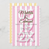 Elegant and Whimsical Pastel Stripes  招待状 (正面/裏面)