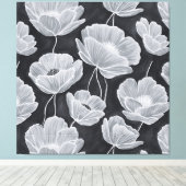Elegant and Whimsical Poppies キャンバスプリント (インサイチュ (ウッドフロア))