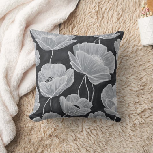 Elegant and Whimsical Poppies クッション (ブランケット)