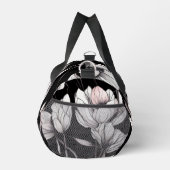 Elegant Anemone Floral Black ダッフルバッグ (右)