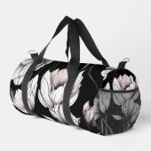 Elegant Anemone Floral Black ダッフルバッグ (右コーナー)