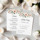 Elegant Anemone Wildflower Botanical Wedding エンクロージャーカード
