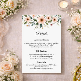 Elegant Anemone Wildflower Botanical Wedding  エンクロージャーカード