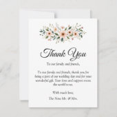 Elegant Anemone Wildflower Botanical Wedding  サンキューカード (正面)