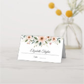 Elegant Anemone Wildflower Botanical Wedding  プレイスカード (正面)