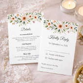 Elegant Anemone Wildflower Botanical Wedding  出欠カード