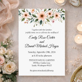 Elegant Anemone Wildflower Botanical Wedding  招待状