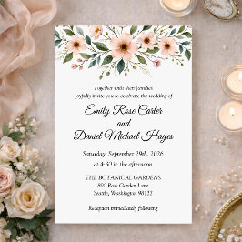 Elegant Anemone Wildflower Botanical Wedding  招待状