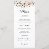 Elegant Anemone Wildflower Botanical Wedding Menu  メニュー (正面)