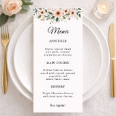 Elegant Anemone Wildflower Botanical Wedding Menu  メニュー